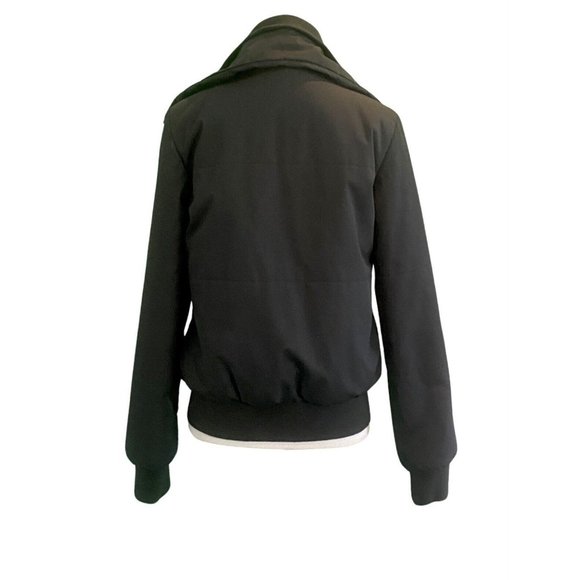 Lacoste Long Sleeve Black Double Collar Zip Front Snap Close Puffer Jacket Sz 38 - Picture 4 of 7